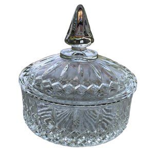 Vintage Indiana Princess Pattern Clear Covered Candy Dish Cut Pressed Glass